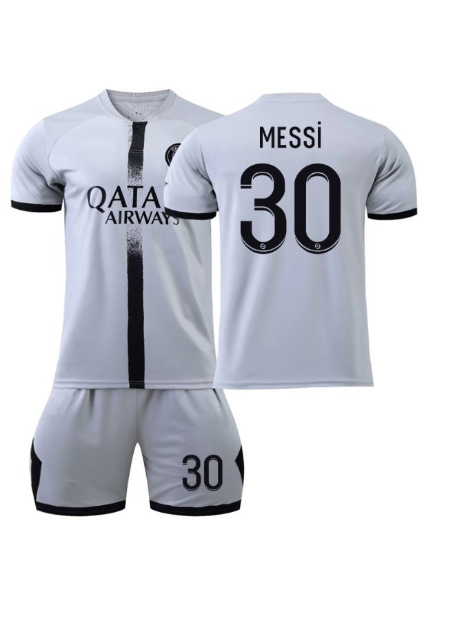 PSG 2022-2023 باريس بعيدا زي كرة القدم #30 ميسي كرة القدم جيرسي السراويل دعوى حجم الأطفال والكبار حجم الهدايا للجماهير والأصدقاء - Image 1